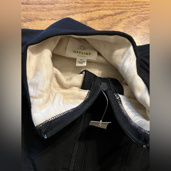 Aerie offline cropped crop pullover sweater zip medium soft comfy lounge relaxed - Picture 4 of 7